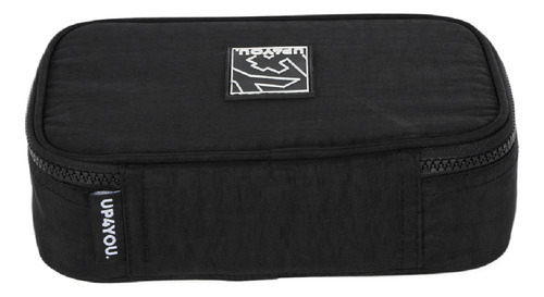 Estojo Escolar Juvenil Box Capacidade 100 Lápis 36 Elásticos Cor Preto Liso