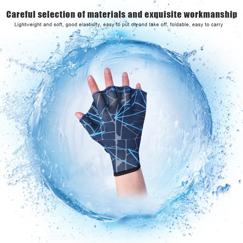 1 Par De Guantes Entrenamiento Natación Acuática Azul Buceo