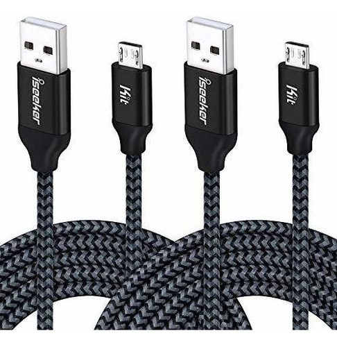 Iseekerkit Cable Usb 15ft Extra Largo Trenzado Micro Usb Cab