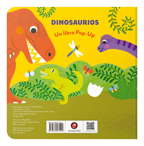 Un Libro Pop-up - Dinosaurios, De Abigail Hall. Editorial Contrapunto, Tapa Dura, Edición 1 En Español, 2025
