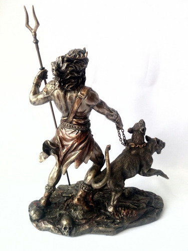 Figura Hades (dios Inframundo) Resina Abalastro Baño Bronce