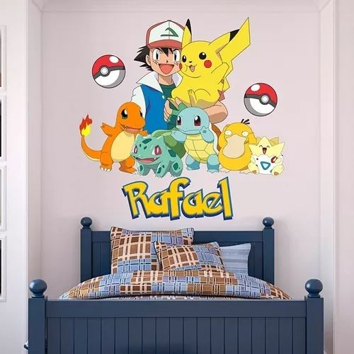 Adesivo de Parede Tipo Água Fogo Grama Pokémon - Adesivos Decorativos e  Personalizados