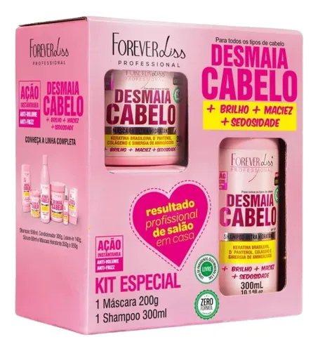 comprar Forever Liss Kit Desmaia Cabelo Com Shamp 300ml + Masc 200g comprar Forever Liss Kit Desmaia Cabelo Com Shamp 300ml + Masc 200g