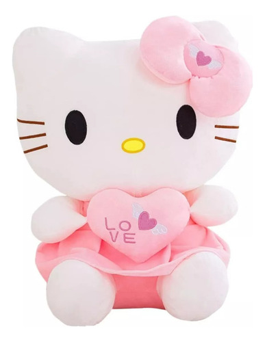 Peluche Hello Kitty Con Corazón Kawaii Para Regalo 25cm