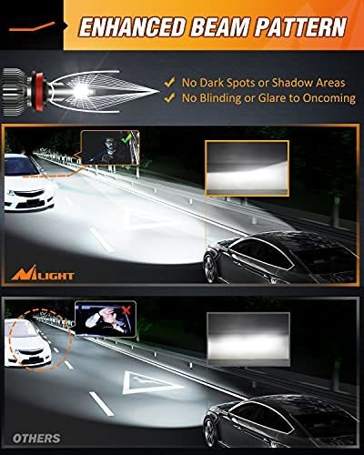 Imagen 3 de 7 de Nilight H11 Led Headlight Bulbs, 350% Brighter, 50w 10000lm
