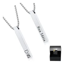 Comprar Kit 2 Colar Corrente Masculina Gravação Personalizada Nome