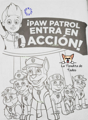 10 Libro Para Colorear Pow Patrol Tamaño Carta 16 Paginas :)