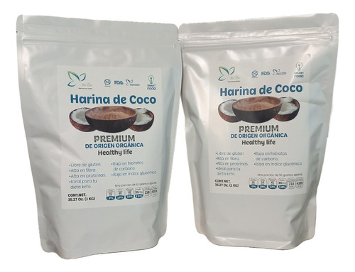 2 Kg Harina De Coco Premium De Exportación Sin Gluten 2 Kg