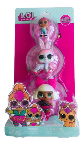 Imagen 1 de 6 de Lol Surprise Muñecas Set Pack X3 Mascota Pet Sister Modelo 2
