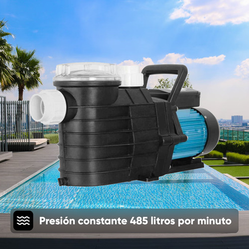 Motobomba Aqua Pak Para Piscina Modelo Supra 25/1230 / Flujo De 135 - 485 Lpm / Motor Cerrado Y Servicio Continuo Para Recircular El Agua