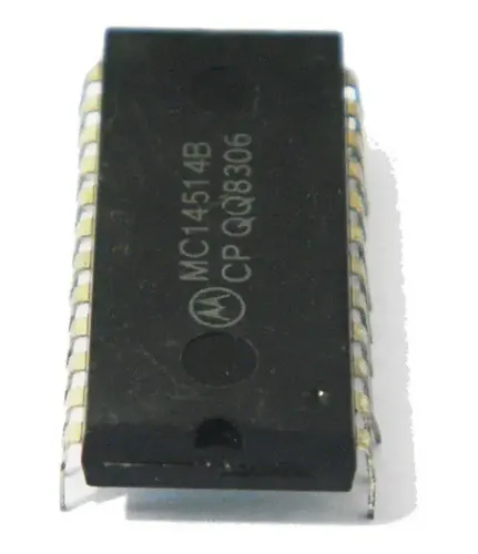 21x MC14514BCP - Décodeur 4 Bits Verrou Transparent DIP24 De Motorola
