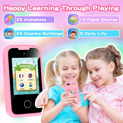 Celular Infantil Asiur, Tactil, 8 Gb, Usb Tipo C, Rosa