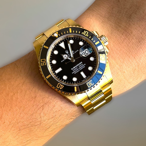 Rolex Submariner 41 Full Gold ,most.preto ,mod.novo Completo Dourado Preto Preto