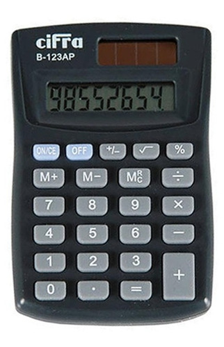 Calculadora Cifra Bolsillo B-123ap Solar Bateria 8 Digitos