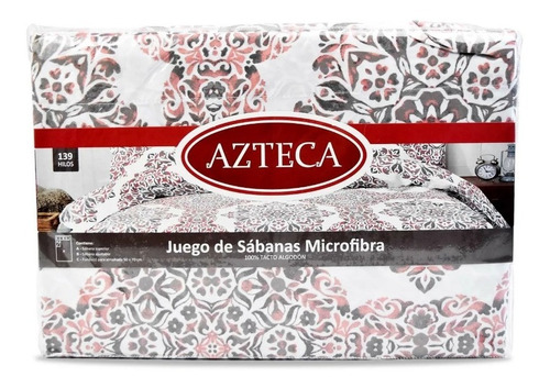 Sabanas Azteca Juego 2 Plazas 4pcs Microfibr- Telecompras Cs
