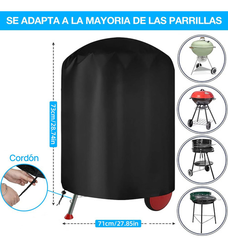 Cubierta para Parrilla de Barbacoa,300D funda asador weber de 29 Pulgadas,impermeables, duradero y conveniente, Anti-UV Cubierta para Asador,Prueba lágrima,con Bolsa de Almacenamiento Impermeable