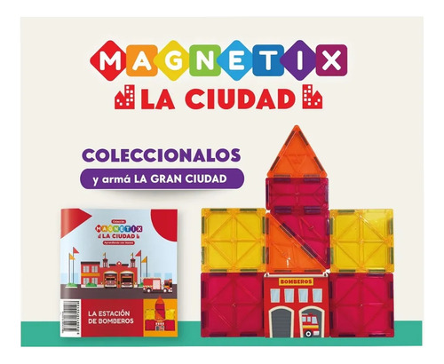 Bloques Magnéticos - Magnetix Clarín - Varios Disponibles | 7 Piezas | Estación De Bomberos
