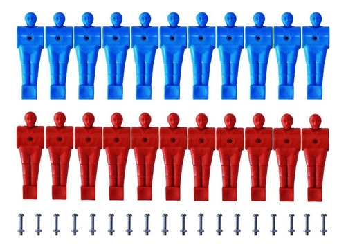 Jogo De Bonecos Para Mesas De Pebolim / Totó C/ Parafusos Mesa De Pebolim Vermelho E Azul