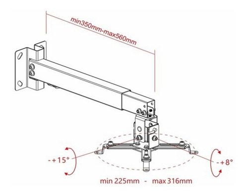 Soporte Techo/pared Video Beam Proyector Techgo Spp-01 Blanc