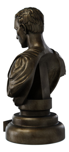 Estátua Busto Júlio César Imperador Romano - Estatueta Cor Cor Ouro Velho