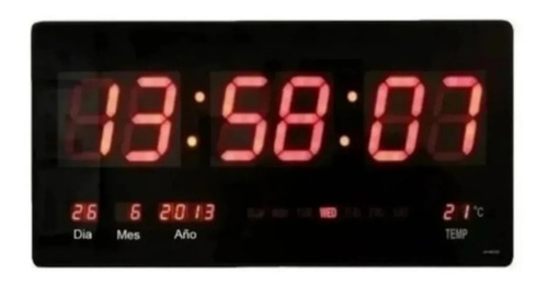Imagen 7 de 10 de Reloj Digital Pared Led Fecha Temperatura / Electronicaroca