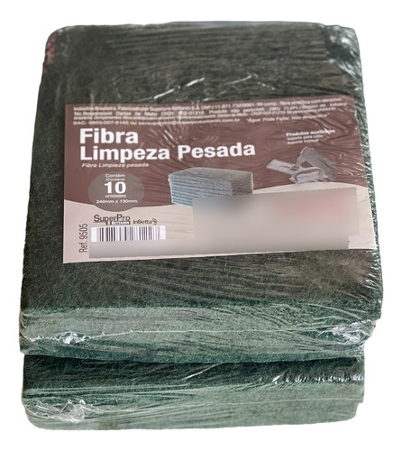 20 Fibra Esponja Limpeza Pesada Superpro Bettanin 130x240mm