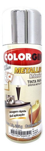 Tinta Spray Metallik Cromado 350ml - Colorgin