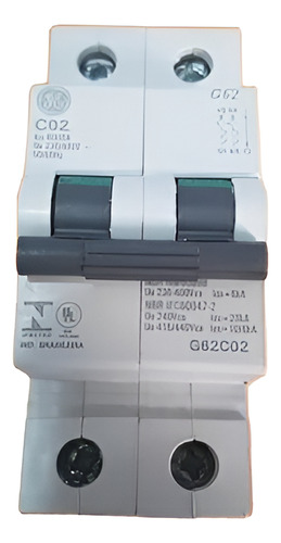 Disjuntor Bipolar Ge 2a G62c02 6ka 50/60hz