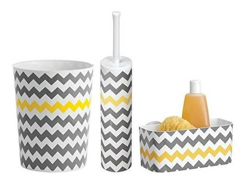 Bote De Basura Chevron, Gris Llo, 8 X 8 X 10