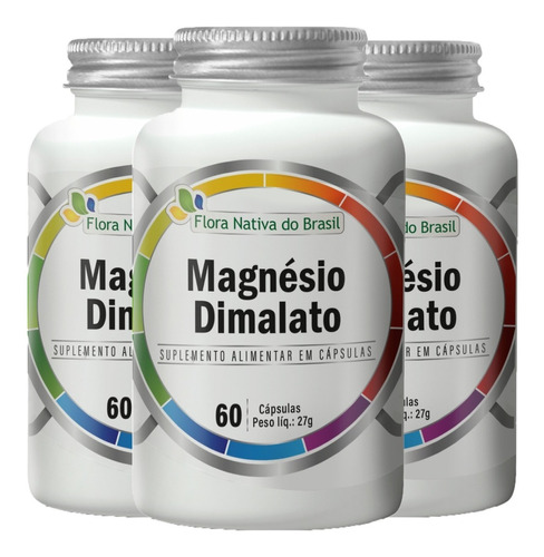 Magnésio Dimalato 3 X 60 Cápsulas 500mg - Flora Nativa