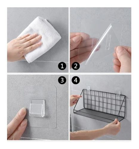 Imagen 8 de 8 de Organizador Repisa Flotante Multiuso Adhesivo Acero Inox 3kg