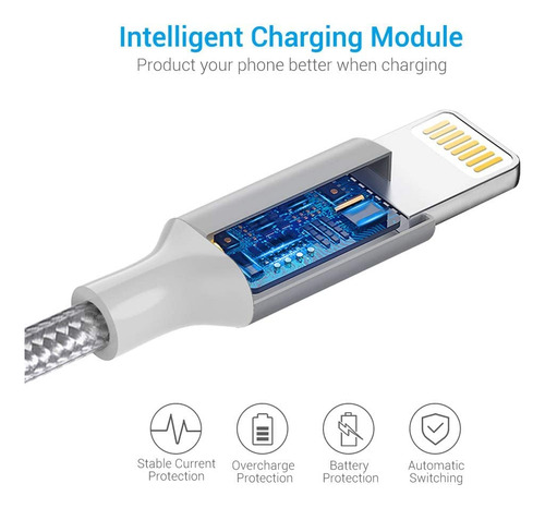 Cable Lightning Nikolable Mfi Certificado Para iPhone 14, Co