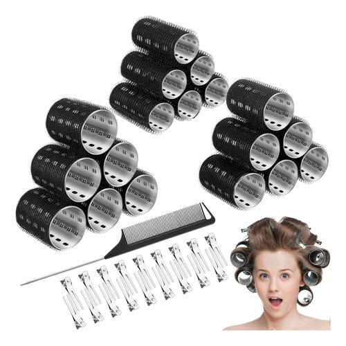 Juego De 37 Rulos Térmicos De Aluminio Para El Cabello 3 Tam