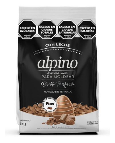 Pins Con Leche Baño De Reposteria Alpino Chocolate  1kg