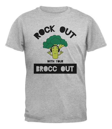 Camiseta Divertida Para Con Brócoli Vegetal Rock Out