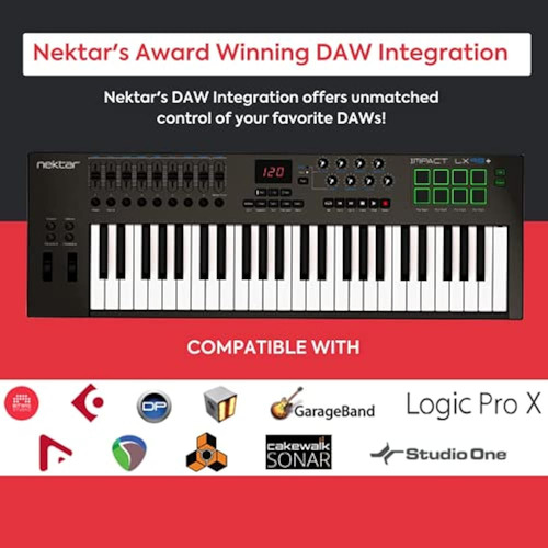Controlador Midi Nektar Impact Lx49+, 49 Teclas Multicolor