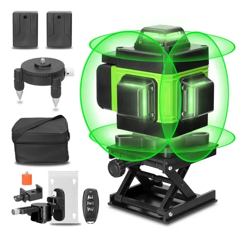 Livella Laser MELLWIN 4D 16 Linee – Verde Ultra-Luminoso, Autolivellante Con Treppiede E Telecomando, IP54, 2 Batterie 4800