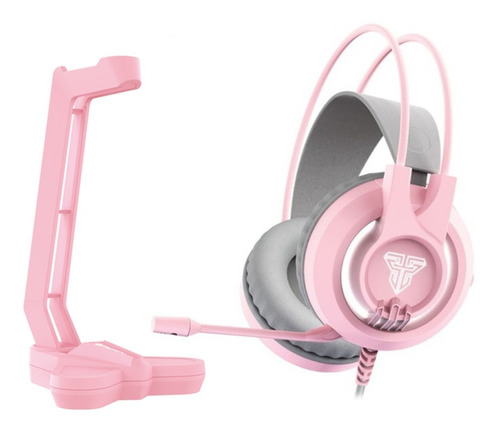 Combo Fantech Sakura Gamer Pc Auriculares Soporte Rosa