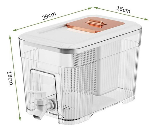 Jarra De Té De Jugo De Dispensador De Jugo Helado De Blanco