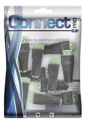 Plug Jack J4 2.1 Com Borne 10pçs 062-9775 Connect Pro Cor Preto