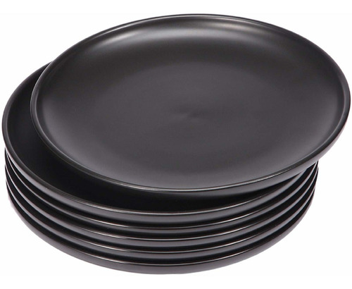 Bonnoces Plato De Porcelana Negra Mate, 10.0 in, Elegante, R