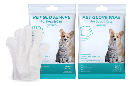 Guantes Mágicos Para Bañar Cuidado Mascotas Silicón 2 Pzas Blanco