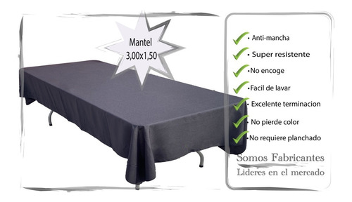 Mantel Rectangular De 3 X 1.50 Mts. Ideal Para Eventos.