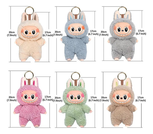 Llaveros De Peluche Y Vinilo Labubu Macaron Monsters, 3 Unid