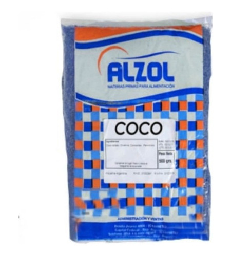 Coco Rallado Alzol Azul X1/2 Kg - Cotillón Waf