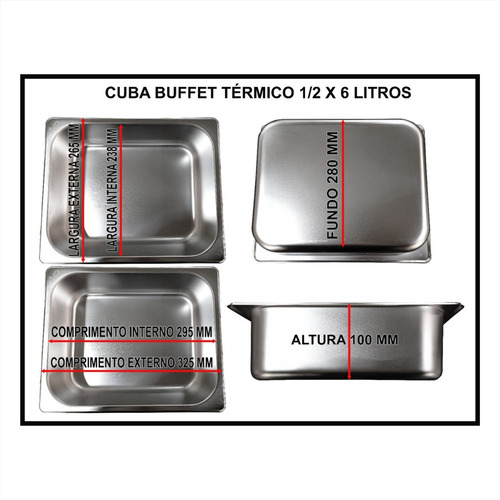 Buffet Self Service Inox 8 Cubas Quente 4 Frias Restaurante