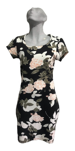 Vestido Floreado Para Mujer Dama Stretch Talla M Elastano Ne