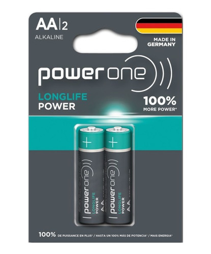 2 Pilas Aa Power One: Baterias Alcalinas De Larga Duración