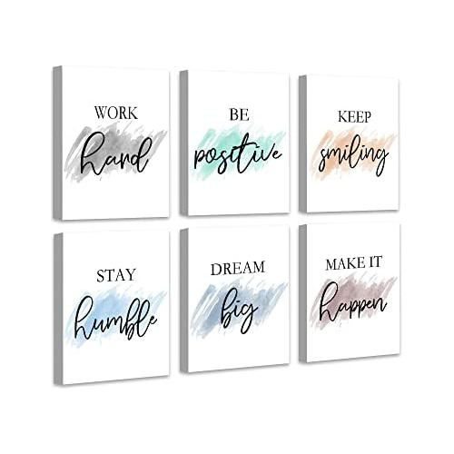 Arte De Pared Motivacional, 8 X10 X6 Pcs, Enmarca...