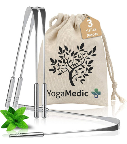 Yoga Medic - Raspador De Lengua Para Adultos Y Ninos, 100% A